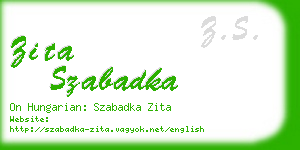 zita szabadka business card